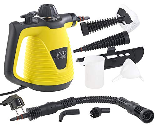 Sichler Haushaltsgeräte Dampfente: Tragbarer Dampfreiniger mit großem Zubehör-Pack, 1.000 W (Dampfstrahler, Handdampfgerät, Sichler Handdampfreiniger)
