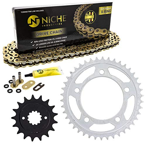 NICHE Drive Sprocket Chain Combo for Honda Shadow Spirit 750 Front 17 Rear 42 Tooth 525VM-X X-Ring 122 Links