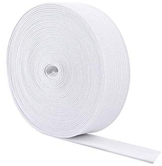 Cinta elástica trenzada de alta elasticidad de 5 metros, hilo de goma, cuerda elástica, bobina elástica, para manualidades, costura, accesorios de ropa (blanco; 4 cm)