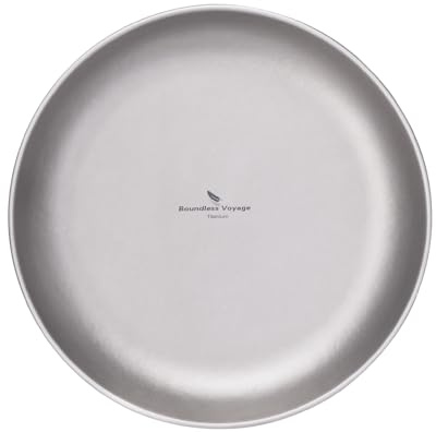 Boundless Voyage Ultralight Titanium Pan Dish Plate with Carry Mesh Bag