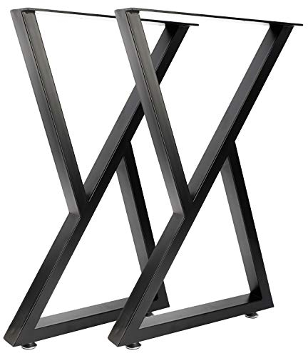Homtone 2er-Set Schwerlast Metall Tischbeine, Industrielle Stahl Bankbeine Tischfüße für DIY Couchtisch, Sitzbank, Esstisch, Schreibtisch, Schwarz (H71xW45cm-X-Shape)