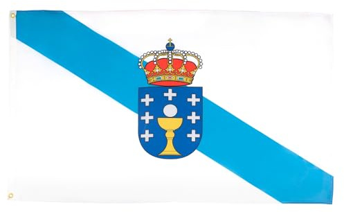 AZ FLAG - Bandera Galicia - 90x60 cm - Bandera Gallega 100% Poliéster Con Ojales de Metal integrados - 50g - Colores Vivos Y Resistente A La Decoloración