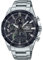 Casio Herren Quartz Armbanduhr, 46.00mm GehäusegröÃŸe mit schwarz analog Zifferblatt und Silber Metallarmband Armband EFS-S620DB-1AVUEF