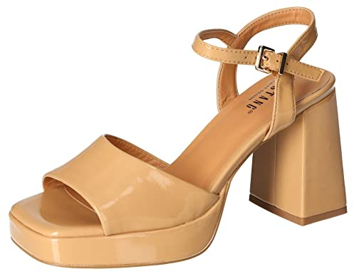 Mustang Damen 1462-801 Sandale, beige, 41 EU