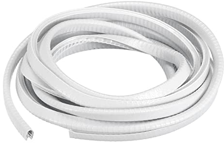 sourcing map U Channel Edge Trim, 13.1ft Length Rubber Guard Seal Strip Edge Protector Fit for 1-2.5mm Edge, (15/64 W x 25/64 H) White