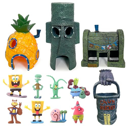 MeYuxg Décoration Aquarium, Ornement d'Aquarium, Résine Fish Tank Ornement Aquarium Ananas en Forme Accessoires de Réservoir de Poissons