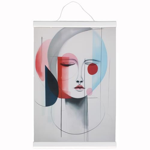 Magnetic Poster Hanger Picture Frame Wooden Poster Hanger, Magnetic Picture Hanger, Hanging Frame Poster Holder, Solid Wood Poster Hangers with Strong Magnets, White A4 Poster Hanger, 21cm