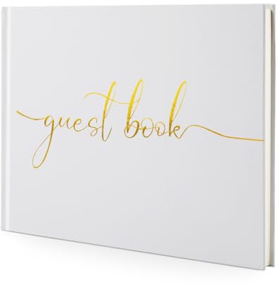 Libro Degli Ospiti per Matrimonio, Elegante Wedding Guest Book Multiuso Libro di Registrazione per Matrimoni per Eventi Speciali di Baby Shower 100 Pagine Nere per Foto e Appunti (Bianco)