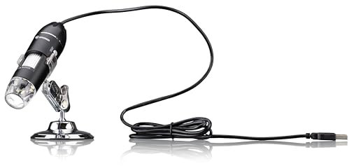 Bresser USB Digitalmikroskop 50-1000x Zoom Full HD Kamera 8 LED dimmbar Messfunktion Handmikroskop inkl. Software für Windows Mac