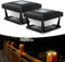 CREATESTAR Solar Pfostenkappen Licht 2 Stück, Solar Pfostenleuchte Außen mit IP65 Wasserdicht, Warme Licht Zaunpfosten Lampe Säulenlampe Decor für Holzpfosten Terrasse Patio