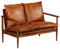 Generisch 2-Sitzer-Sofa Echtleder Akazienholz Braun,jiangboyue-246482