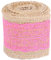 Jurlap Lace Ribbon, Dekorative 5 Rollen Elegantes Vielseitiges Jute -Band für Kunsthandwerk (Rosenrot)