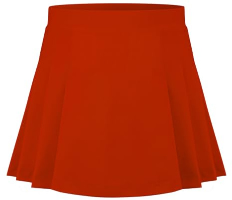 SPFASZEIV Falda de Tenis para Niñas Falda de Golf Plisada para Niños con 2 Bolsillos Cortos Falda Pantalón de Deportiva 6-7 años Rojo