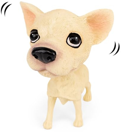 COGEEK Bobble Head Dogs Car Dash Ornament Resin Cute Shaking Head Dog Figurine Nodding Puppy Decoration for Car Interior, Home & Office Desktop (Chihuahua)