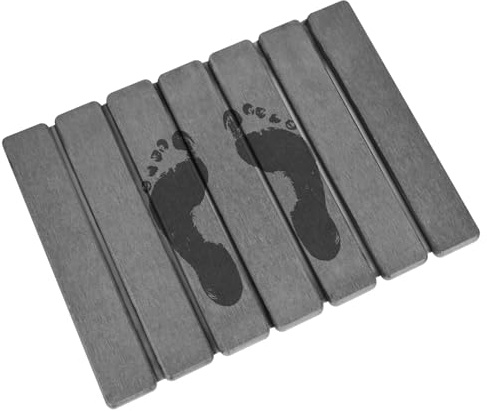 RUCUDIM Alfombrilla de baño de piedra, 40 x 30 cm, plegable, tierra de diatomeas, muy absorbente, de secado rápido, para baño, casa y cocina (gris)