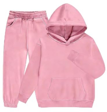 Tracksuit Set Kids Girls - Long Sleeve Pullover Sweatshirt and jogging Bottom Outfits Sets for Girls 2 Piece Fashion Y2K Boys Activewear Back to School Jumper Activewear (Pink, 8-9 Years)