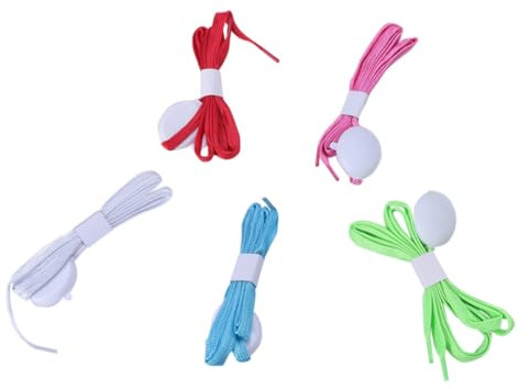 WESIEVYA Cordones Luminosos para Zapatos LED 5 Pares Luces Brillantes y Protección de Batería, Material Plástico 10 Lámparas LED para Ciclismo y Decoración de Navidad