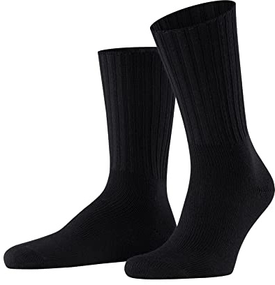 FALKE Herren Socken Nelson M So Wolle einfarbig 1 Paar, Schwarz Black 3000, 47-50