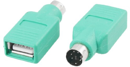 sourcing map Mini 6 Pin DIN PS/2 to USB Port Mouse Adapter Connector Green 2 Pcs