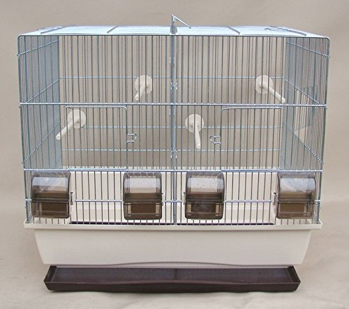 Vogelkäfig,Wellensittichkäfig,Exotenkäfig Vogelbauer Wellensittich Kanarien Vogelhaus Käfig Messi beige Schale Aufzuchtkäfig, Teilbarer-Käfig neu mit Schub
