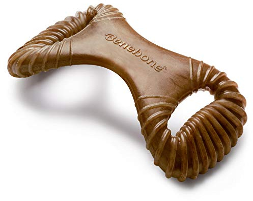 Benebone Durable Dental Dog Chew Toy for Aggressive Chewers, Real Bacon, Large, Updated Design.