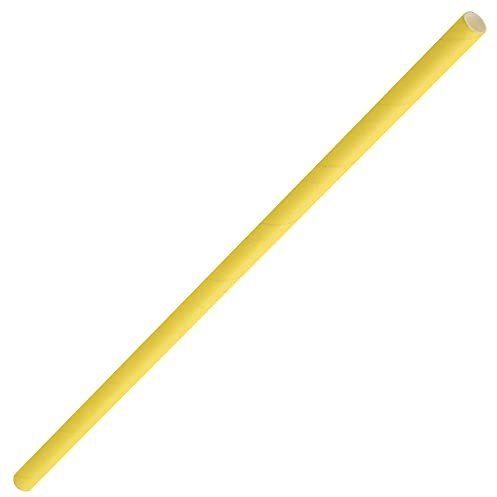 Utopia Solid Paper Straws Yellow 8inch, F90163, Pack of 250