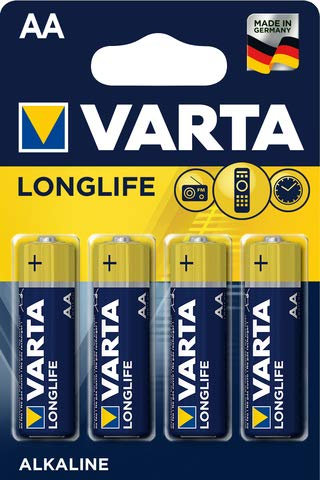 VARTA Batteria Longlife, Mignon, AA, LR6, 1,5 V, 2600 mAh (4 pezzi), riceverete 1 confezione da 4 pezzi