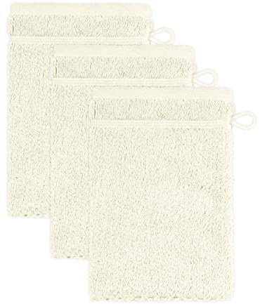 Frottana Gant de Toilette nacré 15 x 20 cm en 100% Coton, Ivoire 3er Set