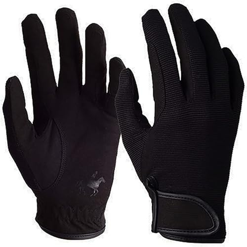 WDEC Gants D'équitation, Adulte Unisexe, Professionnels Gants D'équitation Respirants, à écran Tactile, Utilisés Pour le Cyclisme, L'équitation et Les Activités de Plein Air (Noir, Large)