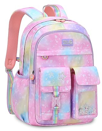 FANDARE Barnskolväskor för flickor pojkar grundskola väskor galax vardagliga ryggsäckar grundskola student bokväskor för 3-6 klass dotter son resa dagväskor, Rosa (galaxy Pink), L, Ryggsäck Ryggsäckar