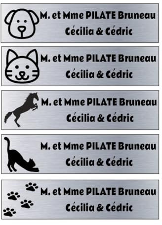 Plaque boîte aux lettres Adhésive Fun avec logo à choisir parmi + d'une vingtaine d'images et 11 couleurs