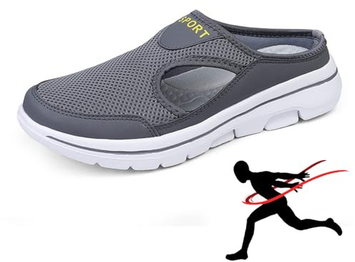 2024 Elsvia Orthopedic Shoes for Men,Meaboots Men's Comfort Breathable Support Sports Sandals,Meaboots Orthopedic Sports Sandals (Gray,45)