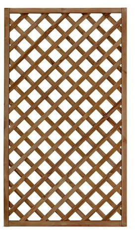 Grigliato in Legno Gaia 90x180 cm Maglia Diagonale – Trattato in Autoclave – Colore Naturale – Pannello per Esterni da Giardino – Supporto per Rampicanti – Recinzione in Legno