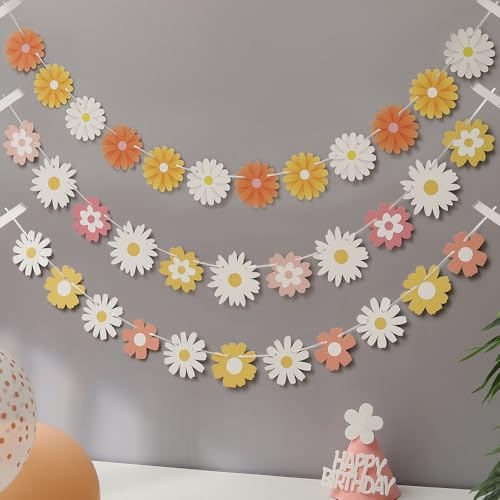 3 confezioni di colori sfumati margherite striscione compleanno bambini decorazione unica fiore margherita ghirlanda di carta ghirlanda fiori decorazione retrò boho fiore festone compleanno festa