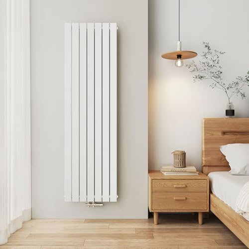 EMKE Radiatore Verticale, 1600x540 mm, Parete con Pannello Piatto e Collegamento Centrale, Radiatore Piatto a Strato Unico, Bianco, 991 Watt