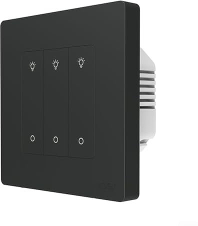 HEBEOT WiFi Smart Dimmer Light Switch For Zigbee Light Dimming Smart Dimmer Switch Multi Control Light Dimming For Home Automation 86 * 86 * 38.5mm(grey 3 Gang)