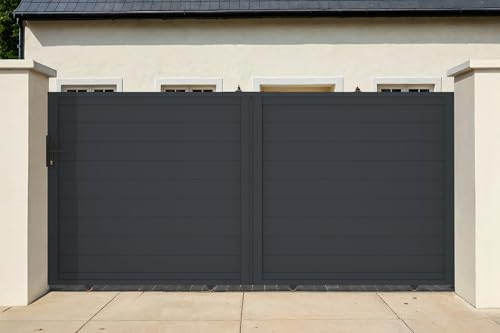 Casanoov Portail coulissant 3,5m EIGER H.180cm aluminium gris