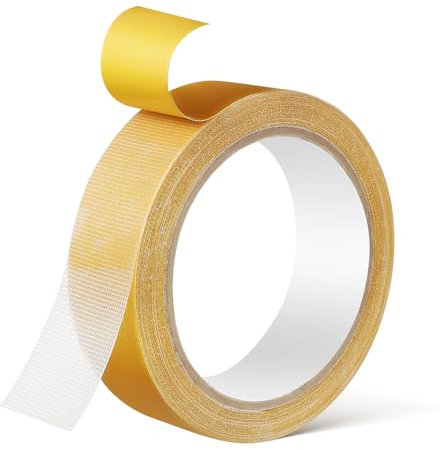 SHOWERORO Nastro Biadesivo Largo 30mm x 10m, Rotolo Adesivo Resistente Per Tappeti e Pareti, Nastro a Griglia Per Fissaggi Permanenti Casa e Fai-da-te