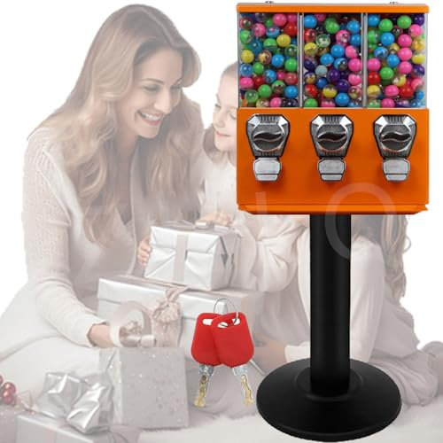 Distributore Di Caramelle Distributore Di Caramelle Supporta Grandi Palline Di Gomma Da Masticare Con Gettoni per Uso Commerciale per Distribuire Palline Di Gomma Da Masticare,Orange-0.4in*2+1to1.37in