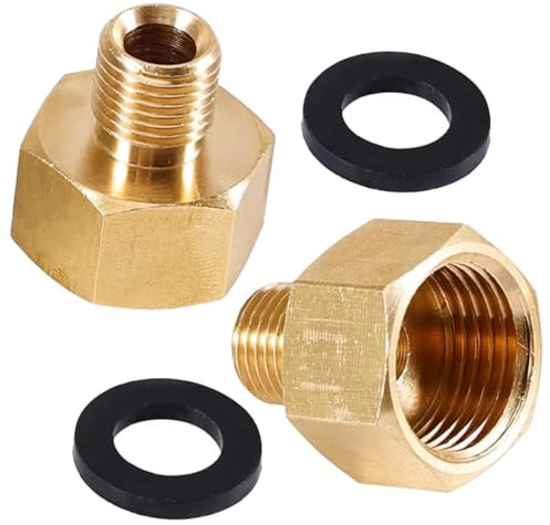 Yuiturt Lot de 2 adaptateurs de gaz 1/2 droit vers 1/4 gauche - Raccord de tuyau de gaz 1/2 IG vers 1/4 AG - Pour réchaud de camping, réchaud à gaz, cuisinière à gaz, GPL