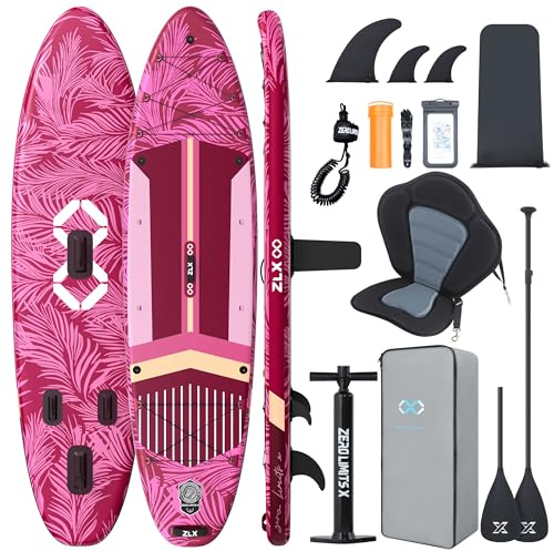 ZLX Stand Up Paddling Board 350 x 89 cm, SUP Board Set, Stand Up Paddle med unik mittfin, halkfri täckdyna, standup paddle Board 250 kg lastkapacitet, för vuxna, nybörjare, alla färdighetsnivåer