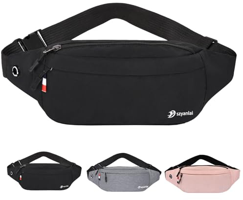 Bum Bag for Ladies Women Men Girls Bumbags Waist Fanny Pack with Headphone Jack and Adjustable Belt for Sport Running Hiking Jogging Gifts for Men Women