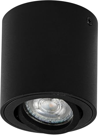 Osram Spot Surface Round Deckenaufbauspot, schwarz, mit GU10 Sockel, kann mit einfacher oder smarter Lampe bestückt werden, flexibler Ausstrahlwinkel, Schutzklasse IP20, hochwertiges Gehäuse