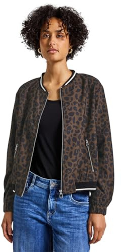 Street One Damen Gemusterter Leo Blouson, Pecan Brown, 38