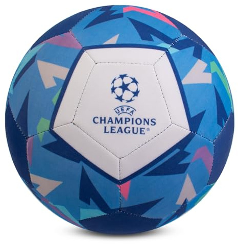 Hy-Pro Pallone da spiaggia con licenza ufficiale UEFA Champions League, in neoprene, taglia 5, UCL, impermeabile, per interni, esterni, spiaggia, giardino, leggero, antiscivolo