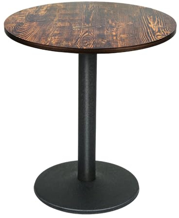 Belfoyer Runder Esstisch 60 cm Holzfarbe Folie – Esszimmertisch Rund, Moderner Küchentisch Klein mit MDF-Platte & Metallgestell, Für Esszimmer, Wohnzimmer & Küche