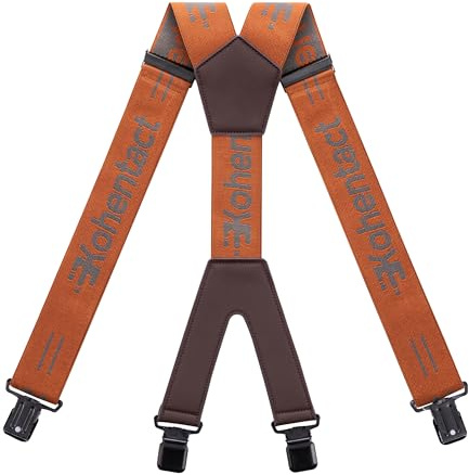 Kohentact Bretelle da Lavoro Industriali per Uomo – Larghezza 5 cm, Forma a X, Resistenti con Clip Metalliche Forti, Elastiche e Regolabili