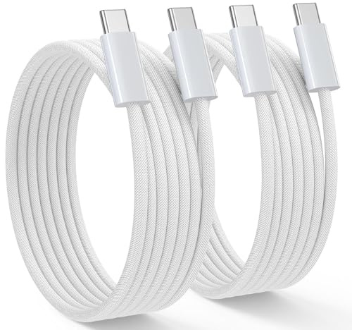 USB C-kabel 3M 2-pack 60 W laddningskabel USB-C PD 3.0 snabbladdningskabel USB C till USB C-kabel för iPhone 15 16 Pro Max, Samsung Galaxy S24/S23/S22, Pixel 7 iPad Pro MacBook Air surfplattor etc