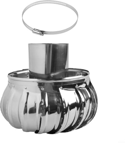 Capuchon d'échappement en acier inoxydable 304 de 110 mm pour la ventilation, capot d'aération de toit non alimenté avec chevauchement, compatible avec les conduits, cheminées, kitch
