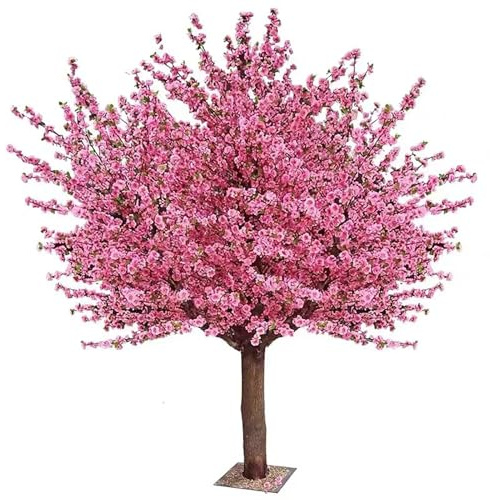 MPLFHSYOS Konstgjort träd utomhus med realistiska blommor, vackert rosa konstgjort körsbärsträd i sakura-blommor, för inomhus och utomhus, hem eller kontor (1,5 x 1,5 m)